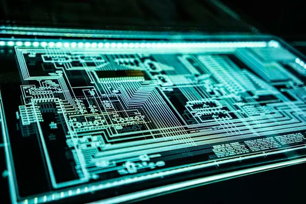 Modern healthcare technology data center with server infrastructure